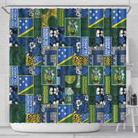 Solomon Islands Meri Kirihimete Shower Curtain Pacific Patchwork Xmas Vibes - Polynesian Pride