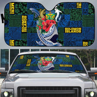 Solomon Islands Meri Kirihimete Auto Sun Shade Funny Santa Riding Shark - Polynesian Pride