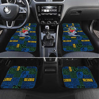 Solomon Islands Meri Kirihimete Car Mats Funny Santa Riding Shark - Polynesian Pride
