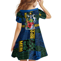 Solomon Islands Meri Kirihimete Family Matching Long Sleeve Bodycon Dress and Hawaiian Shirt Funny Santa Riding Shark LT9 - Polynesian Pride