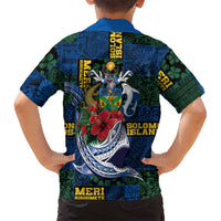 Solomon Islands Meri Kirihimete Family Matching Summer Maxi Dress and Hawaiian Shirt Funny Santa Riding Shark LT9 - Polynesian Pride