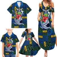 Solomon Islands Meri Kirihimete Family Matching Summer Maxi Dress and Hawaiian Shirt Funny Santa Riding Shark LT9 - Polynesian Pride