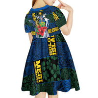 Solomon Islands Meri Kirihimete Kid Short Sleeve Dress Funny Santa Riding Shark LT9 - Polynesian Pride
