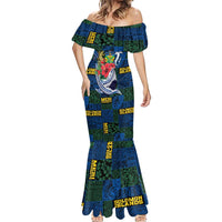 Solomon Islands Meri Kirihimete Mermaid Dress Funny Santa Riding Shark LT9 - Polynesian Pride