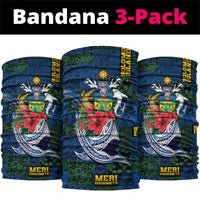 Solomon Islands Meri Kirihimete Neck Gaiter Funny Santa Riding Shark - Polynesian Pride