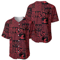 Black Tonga Kilisimasi Fiefia Baseball Jersey Pacific Patchwork Xmas Vibes LT9 - Polynesian Pride