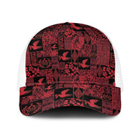 Black Tonga Kilisimasi Fiefia Baseball Net Cap Pacific Patchwork Xmas Vibes - Polynesian Pride
