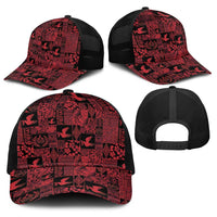 Black Tonga Kilisimasi Fiefia Baseball Net Cap Pacific Patchwork Xmas Vibes - Polynesian Pride