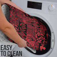 Black Tonga Kilisimasi Fiefia Bathroom Set Pacific Patchwork Xmas Vibes - Polynesian Pride