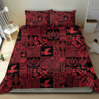 Black Tonga Kilisimasi Fiefia Bedding Set Pacific Patchwork Xmas Vibes - Polynesian Pride