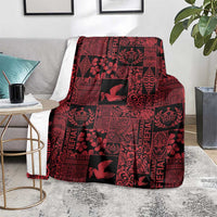 Black Tonga Kilisimasi Fiefia Blanket Pacific Patchwork Xmas Vibes - Polynesian Pride