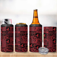 Black Tonga Kilisimasi Fiefia 4 in 1 Can Cooler Tumbler Pacific Patchwork Xmas Vibes - Polynesian Pride