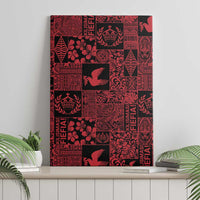 Black Tonga Kilisimasi Fiefia Canvas Wall Art Pacific Patchwork Xmas Vibes - Polynesian Pride