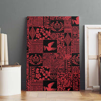 Black Tonga Kilisimasi Fiefia Canvas Wall Art Pacific Patchwork Xmas Vibes - Polynesian Pride