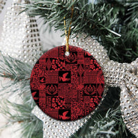 Black Tonga Kilisimasi Fiefia Ceramic Ornament Pacific Patchwork Xmas Vibes - Polynesian Pride