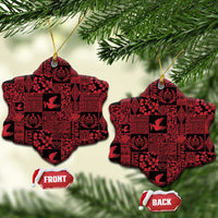 Black Tonga Kilisimasi Fiefia Ceramic Ornament Pacific Patchwork Xmas Vibes - Polynesian Pride
