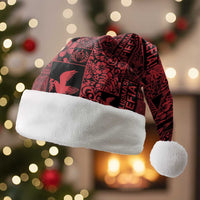 Black Tonga Kilisimasi Fiefia Christmas Santa Hat Pacific Patchwork Xmas Vibes - Polynesian Pride