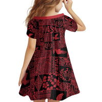 Black Tonga Kilisimasi Fiefia Family Matching Off The Shoulder Long Sleeve Dress and Hawaiian Shirt Pacific Patchwork Xmas Vibes LT9 - Polynesian Pride