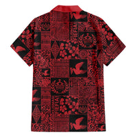 Black Tonga Kilisimasi Fiefia Family Matching Off The Shoulder Long Sleeve Dress and Hawaiian Shirt Pacific Patchwork Xmas Vibes LT9 - Polynesian Pride