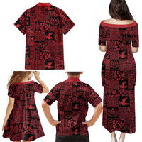Black Tonga Kilisimasi Fiefia Family Matching Puletasi and Hawaiian Shirt Pacific Patchwork Xmas Vibes LT9 - Polynesian Pride