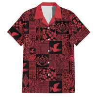 Black Tonga Kilisimasi Fiefia Family Matching Short Sleeve Bodycon Dress and Hawaiian Shirt Pacific Patchwork Xmas Vibes - Polynesian Pride