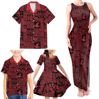 Black Tonga Kilisimasi Fiefia Family Matching Tank Maxi Dress and Hawaiian Shirt Pacific Patchwork Xmas Vibes - Polynesian Pride