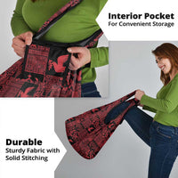 Black Tonga Kilisimasi Fiefia Grocery Bag Pacific Patchwork Xmas Vibes - Polynesian Pride