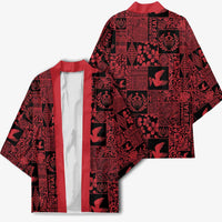 Black Tonga Kilisimasi Fiefia Kimono Pacific Patchwork Xmas Vibes - Polynesian Pride