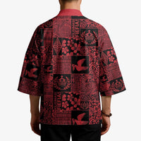 Black Tonga Kilisimasi Fiefia Kimono Pacific Patchwork Xmas Vibes - Polynesian Pride