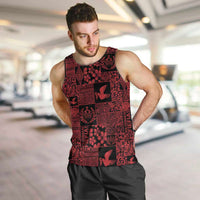 Black Tonga Kilisimasi Fiefia Men Tank Top Pacific Patchwork Xmas Vibes - Polynesian Pride