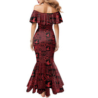 Black Tonga Kilisimasi Fiefia Mermaid Dress Pacific Patchwork Xmas Vibes - Polynesian Pride