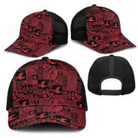 Black Tonga Kilisimasi Fiefia Mesh Trucker Cap Pacific Patchwork Xmas Vibes LT9 - Polynesian Pride