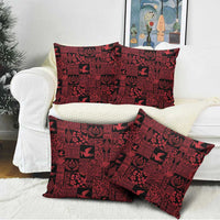 Black Tonga Kilisimasi Fiefia Pillow Cover Pacific Patchwork Xmas Vibes - Polynesian Pride
