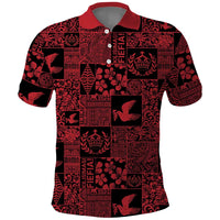 Black Tonga Kilisimasi Fiefia Polo Shirt Pacific Patchwork Xmas Vibes - Polynesian Pride