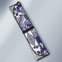 Blue Tonga Kilisimasi Fiefia Auto Sun Shade Pacific Patchwork Xmas Vibes - Polynesian Pride