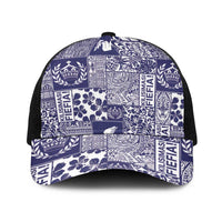 Blue Tonga Kilisimasi Fiefia Baseball Net Cap Pacific Patchwork Xmas Vibes LT9 One Size Black Blue - Polynesian Pride
