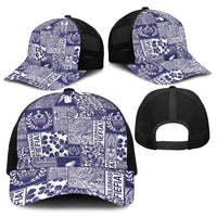 Blue Tonga Kilisimasi Fiefia Baseball Net Cap Pacific Patchwork Xmas Vibes LT9 - Polynesian Pride
