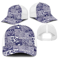 Blue Tonga Kilisimasi Fiefia Baseball Net Cap Pacific Patchwork Xmas Vibes LT9 - Polynesian Pride