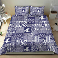Blue Tonga Kilisimasi Fiefia Bedding Set Pacific Patchwork Xmas Vibes - Polynesian Pride