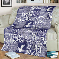 Blue Tonga Kilisimasi Fiefia Blanket Pacific Patchwork Xmas Vibes - Polynesian Pride