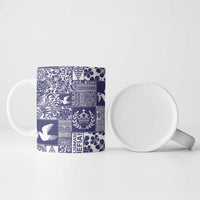 Blue Tonga Kilisimasi Fiefia Ceramic Mug Pacific Patchwork Xmas Vibes - Polynesian Pride