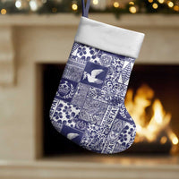 Blue Tonga Kilisimasi Fiefia Christmas Stocking Pacific Patchwork Xmas Vibes - Polynesian Pride