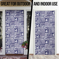 Blue Tonga Kilisimasi Fiefia Door Cover Pacific Patchwork Xmas Vibes - Polynesian Pride