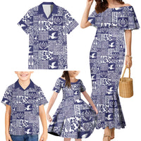 Blue Tonga Kilisimasi Fiefia Family Matching Mermaid Dress and Hawaiian Shirt Pacific Patchwork Xmas Vibes LT9 - Polynesian Pride