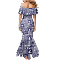 Blue Tonga Kilisimasi Fiefia Family Matching Mermaid Dress and Hawaiian Shirt Pacific Patchwork Xmas Vibes LT9 - Polynesian Pride