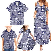 Blue Tonga Kilisimasi Fiefia Family Matching Summer Maxi Dress and Hawaiian Shirt Pacific Patchwork Xmas Vibes - Polynesian Pride