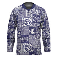 Blue Tonga Kilisimasi Fiefia Hockey Jersey Pacific Patchwork Xmas Vibes LT9 Unisex Blue - Polynesian Pride