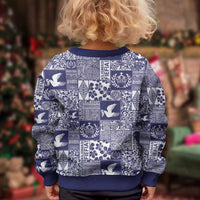 Blue Tonga Kilisimasi Fiefia Kid Ugly Christmas Sweater Pacific Patchwork Xmas Vibes - Polynesian Pride