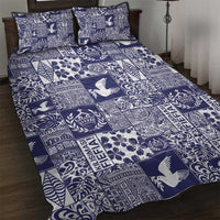 Blue Tonga Kilisimasi Fiefia Quilt Bed Set Pacific Patchwork Xmas Vibes - Polynesian Pride