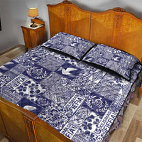Blue Tonga Kilisimasi Fiefia Quilt Bed Set Pacific Patchwork Xmas Vibes - Polynesian Pride